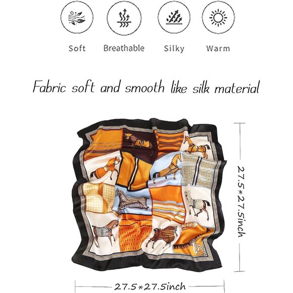 Satin Bandanas Head A18 Blue Scarf Women Lightweight Silk Hair Wrap Sleep Scarf - Picture 3 of 6